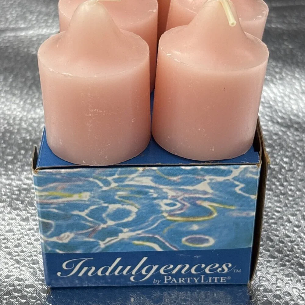 Vintage PARTYLite Indulgences V0045 Awakening Pink Votives Set 6 USA Retired‎ - Picture 5 of 11